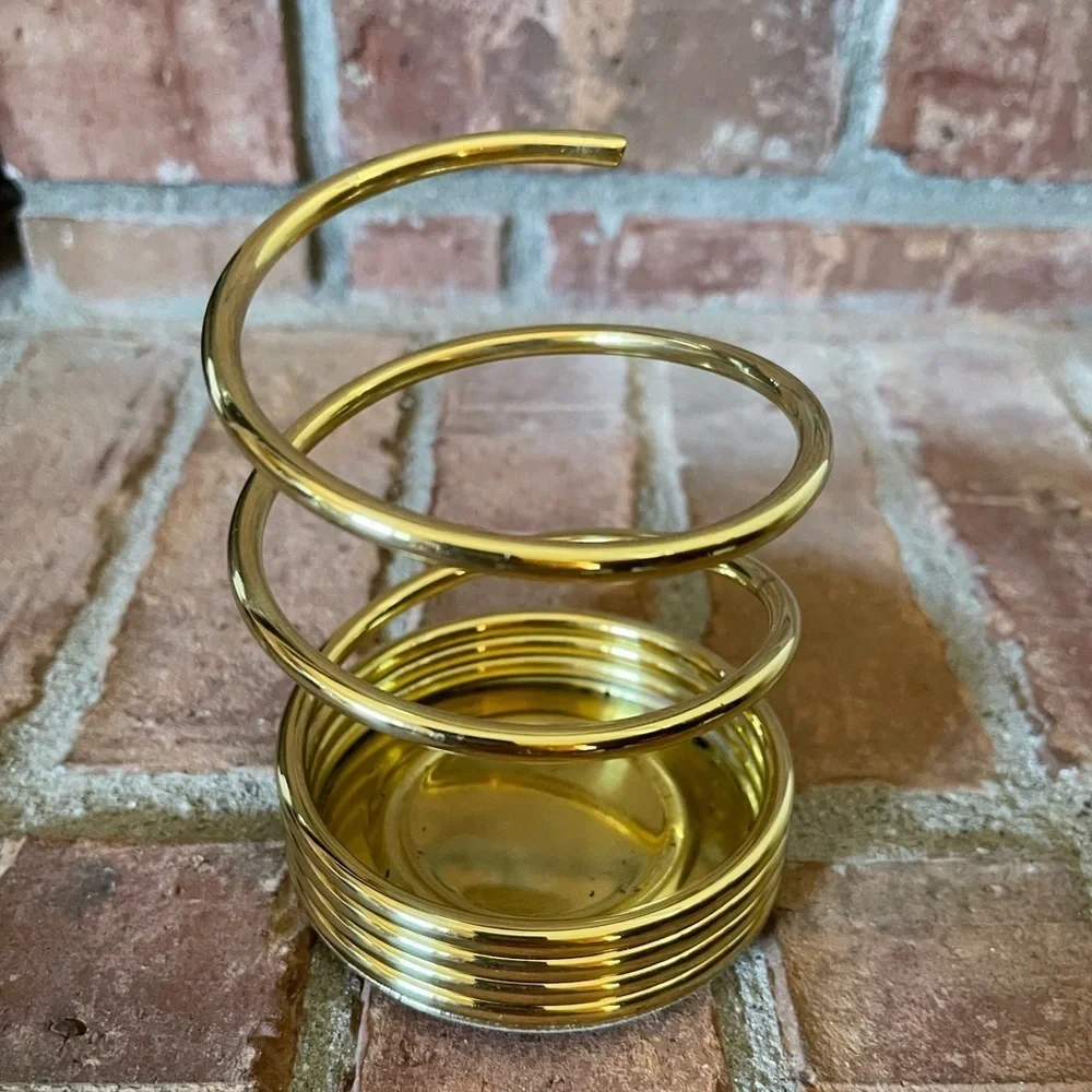 PartyLite Brass Spiral Pillar Holder